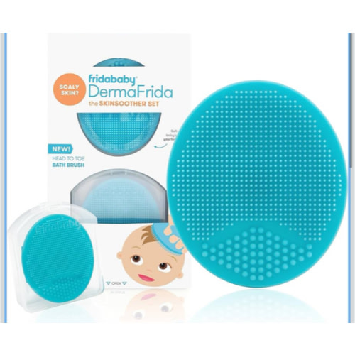 Frida Baby DermaFrida The SkinSoother Baby Bath Brush, Cradle Cap Brush for Babies, Baby Essential for Dry Skin, Cradle Cap Treatment and Eczema, 2 Pack