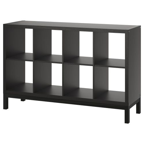 KALLAX Shelving unit with underframe - black-brown/black 57 7/8x37 "