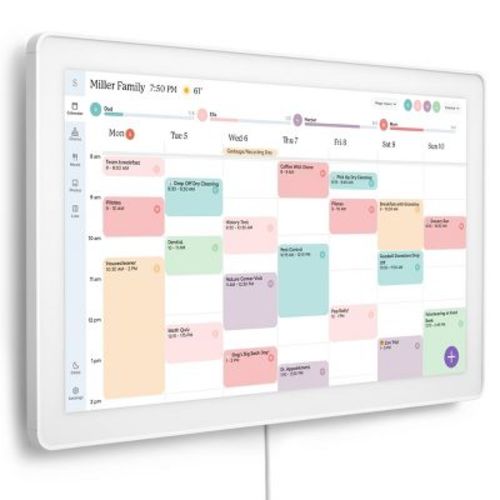 Skylight 27" CalMax Digital Calendar Touchscreen - White: 16:9 Aspect Ratio, 2560 x 1440 Resolution, Programmable On/Off