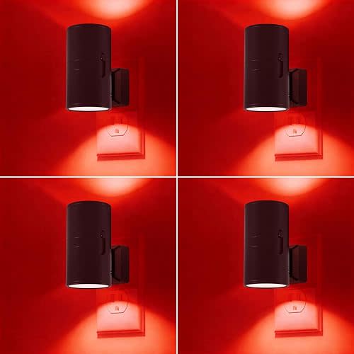 670nm Red Light Night Light for Sleep - Zero Blue Light, Adjustable Brightness & Energy Efficient Night Light Plug into Wall with Dusk-to-Dawn Sensor for Nursery, Bedroom, Bathroom[4 Pack]