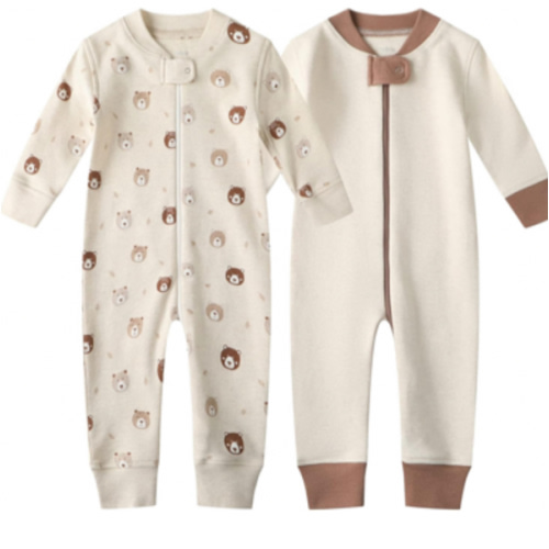 Owlivia Organic Cotton Baby Boy Girl Zip up Sleep 'N Play Pjs, Footless, Long Sleeve