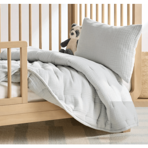 Organic Airy Gauze Toddler Quilt  in Mist