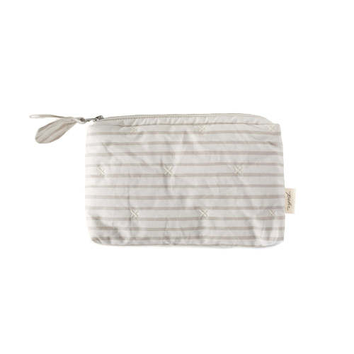 On The Go Mini Pouch - Stripes Away Pebble Grey