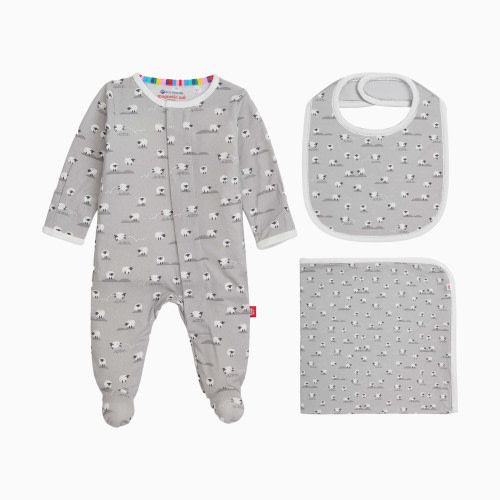 Magnetic Me Modal Magnetic 3 Piece Gift Set - Ba Ba Baby Grey, 3-6 M
