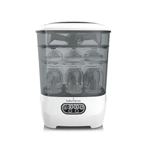Baby Brezza Bottle Sterilizer and Dryer Advanced – 33% Faster - Largest Capacity Steam Sanitizer - Universal Sterilization Machine for All Bottles + Pump Parts - HEPA Air Filter