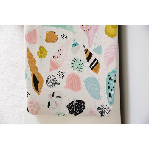 She Sells Seashells | 100% Organic Cotton Muslin Baby Bedding | Swaddle | Crib Sheet | Moses Basket Sheet | Changing Pad Cover