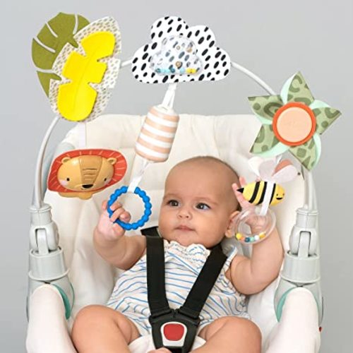 Taf Toys Savannah Adventures Arch. Ideal for Infant and Toddlers, Fits Stroller, Pram and Car Seat, Activity Arch with Fascinating Toys, Stimulates Baby’s Senses and Motor Skills Development
