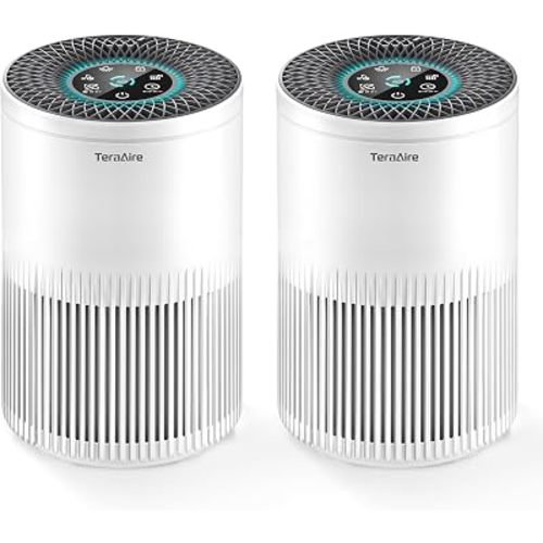 2 Pack Air Purifiers for Home Bedroom with PM 2.5 Air Quality Monitor