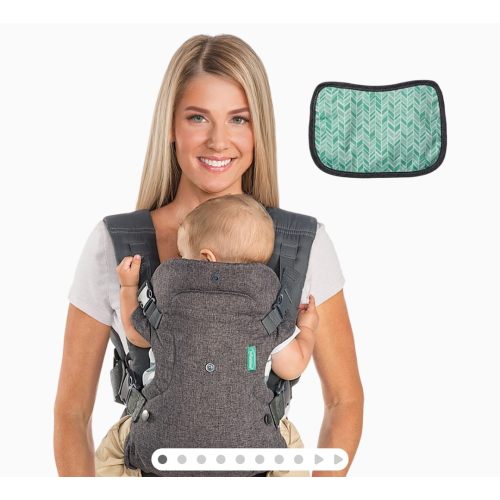 Infantino Flip 4-in-1 Convertible Baby Carrier, Adjustable, Ergonomic Babywearing, Registry Essential, Baby Carrier for Newborn to Toddler, Gray