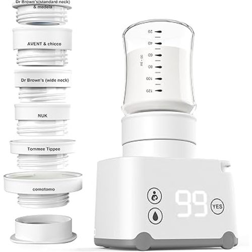 Bottle Warmer Baby Bottle Warmer for Breastmilk with 6 Adapters Leak-Proof Portable Bottle Warmer Milk Warmer for Travel
