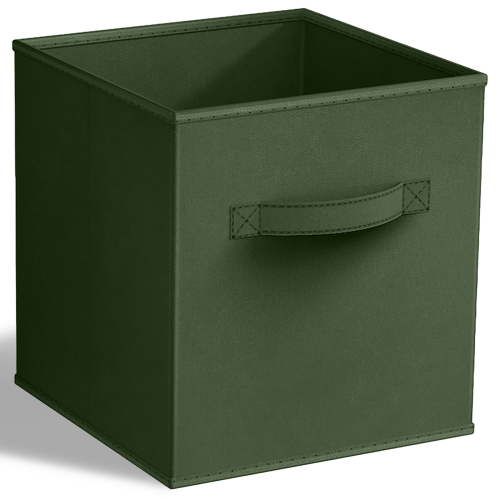 Sorbus Collapsible Fabric Storage Bin 10.5x10.5 Dark Green Durable Organizer