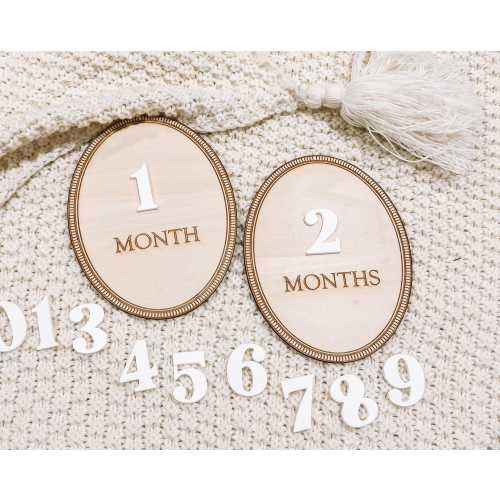 Baby Monthly Milestone Marker, Baby Monthly Photo Sign, Monthly Wooden Milestone Discs, Baby Shower Gift, Baby Photo Prop, Modern Baby Photo