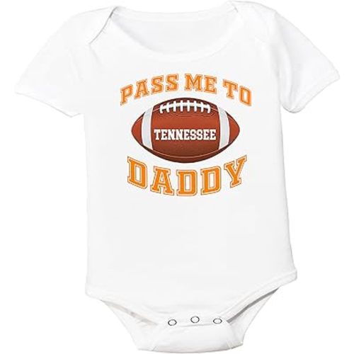 Football Pass Me To Daddy - Mommy - Uncle - Auntie Baby Bodysuit for Tennessee Fans