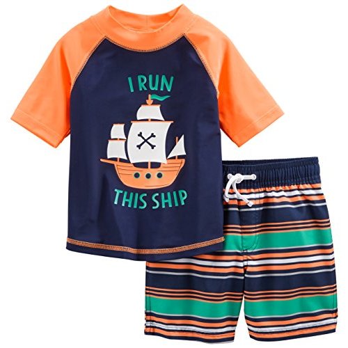 Simple Joys by Carter's Toddlers and Baby Boys' Swimsuit Trunk and Rashguard