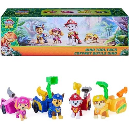PAW Patrol: The Dino Movie Dino Tool Pack, 16-Piece Set with 4 Figures