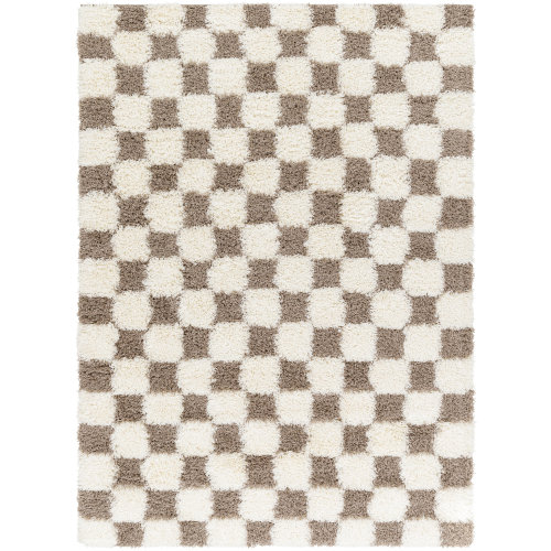 Laurel Foundry Modern Farmhouse® Haefner Checkered Machine Woven Polypropylene Area Rug in Brown & Reviews | Wayfair