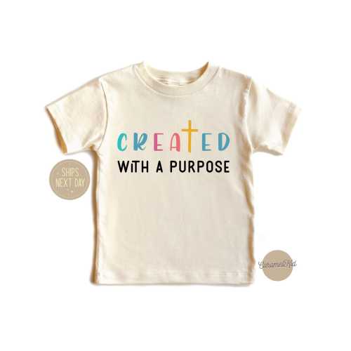 Created with a Purpose Kids Shirt, Retro Jesus Toddler Shirt, Christian Kids T-Shirt, Jesus Kids Tee, Retro Kids Shirt, Toddler & Youth Tee