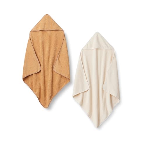Amazon Essentials x Sofia Grainge Unisex Babies' Hooded Bath Towel, Pack of 2