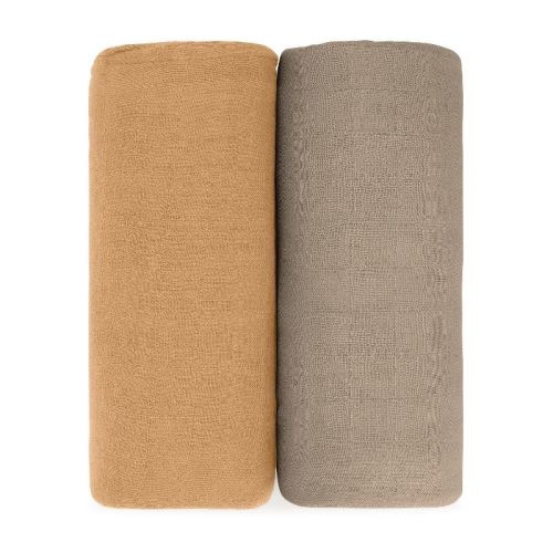 Muslin Swaddle Blankets Neutral Receiving Blanket For Boys And Girls By Comfy Cubs, Color: Cedar and caramel, Size: pack of 2