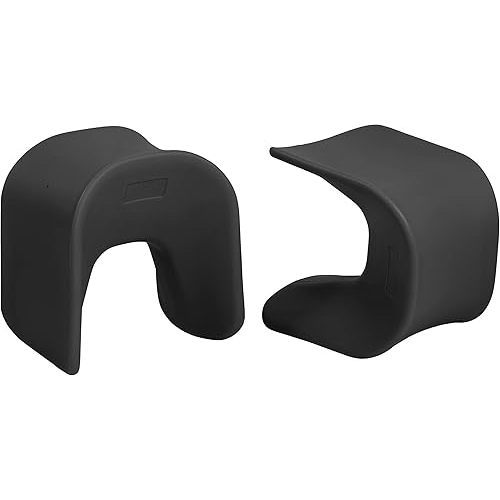 ECR4Kids Wave Seat, 14in - 15.1in Seat Height, Perch Stool, Black, 2-Pack