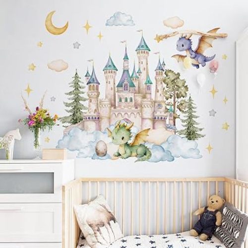 Castle & Dragon Wall Stickers Peel and Stick Home Decor