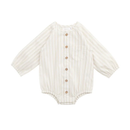 Organic Cotton Ellis Playsuit - Variegated Stripe Foam – Jamie Kay USA