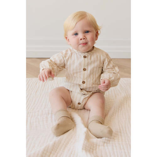 Organic Cotton Ellis Playsuit - Variegated Stripe Foam – Jamie Kay USA