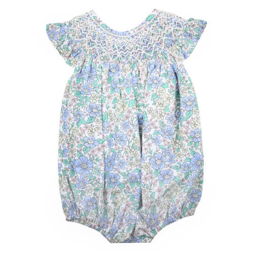 Floral Smocked Bubble – The Bella Bean