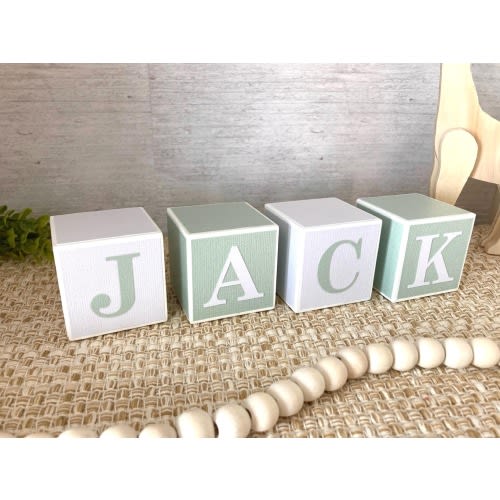Baby Name Blocks, Wood Blocks, Newborn Photo Prop, New Baby Gift