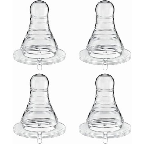 Silicone Baby Nipple for Dr Brown's Natural Flow Level 3 Narrow Baby Bottles, Soft Bottle Nipples for Baby 6m+, Fast Flow, 4 Count