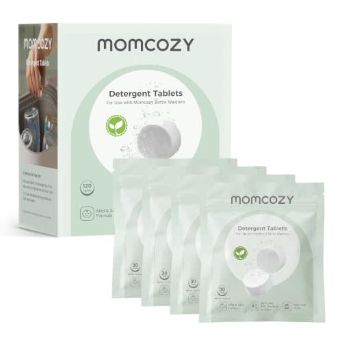 Momcozy Official Detergent Tablets for Momcozy Bottle Washers, 120 Tablets | Official Tablets for Momcozy DeepClean & KleanPal Bottle Washers, Remove Stubborn Milk Residue and Odor, Safe and Powerful