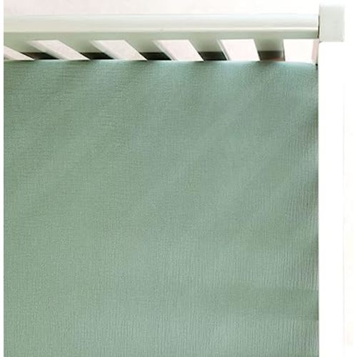 GRSSDER Soft Muslin Crib Sheet 1 Pack, 100% Cotton Crib Sheets for Boys and Girls, Fit Standard Crib Mattresses 52" x 28" Safe and Snug, Roman Green