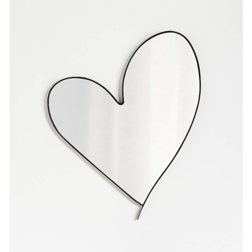 Large Heart Black Metal Wall Mirror by Leanne Ford