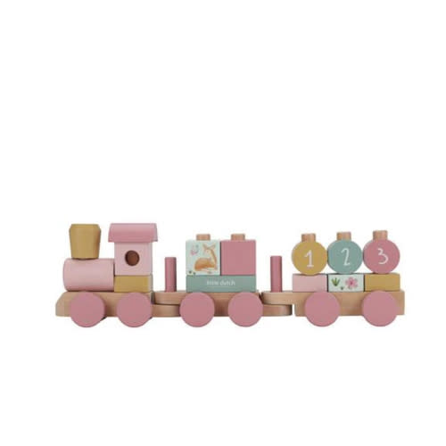 Wooden Block Train - Pink - Fairy Garden