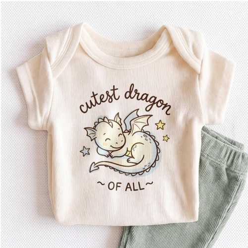 Cutest Dragon Of All Baby Onesies® ® - Cute Dragon Baby Shower Gift Bodysuit