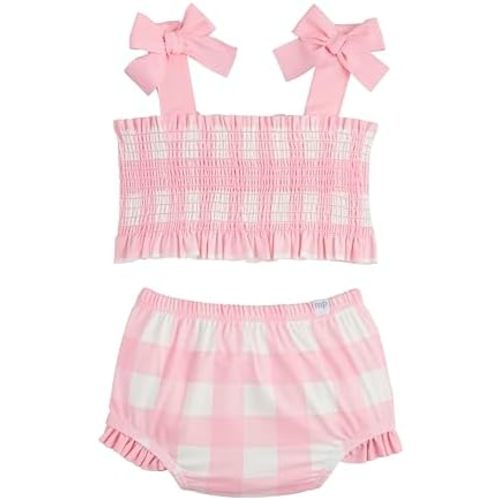 Mud Pie Baby-Girls Children's Smocked Bow 2pc