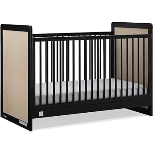 Delta Children babyGap Liam 4-in-1 Convertible Crib Greenguard Gold Certified - Converts to Toddler Bed, Daybed, Sofa - 3 Adjustable Heights - Easy to Assemble Wooden Crib, Black/Natural