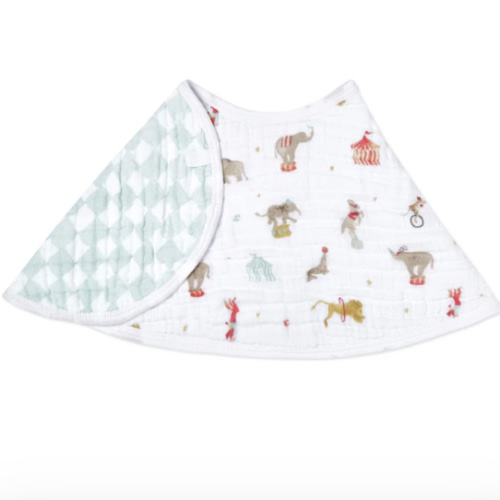 Elephant Circus Cotton Muslin Burpy Bib | aden + anais