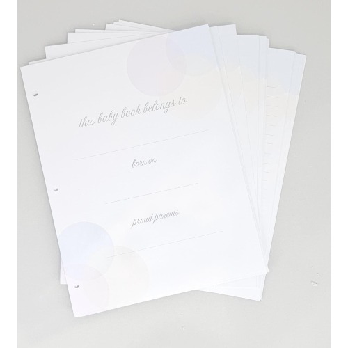 Baby Memory Book Pages: First Year Milestones, Keepsake Envelope
