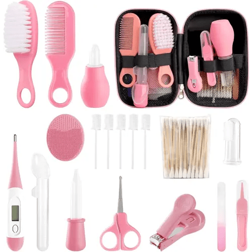 Baby Healthcare and Grooming Kit for Boys Girls Safety Newborn Nursery Essentials Health Care Set Gift for First-time Parents Nasal Aspirator