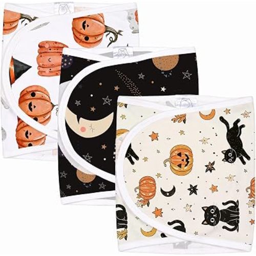 Adjustable Newborn Swaddle Wrap 3-Pack, Halloween Baby Swaddles