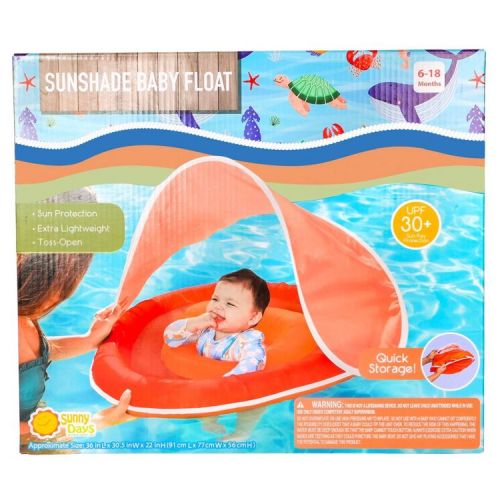 Sunny Days Baby Float - Red/Orange/Pink: Pool Lounger, Maximum Weight 30 lbs, 1 Person Capacity