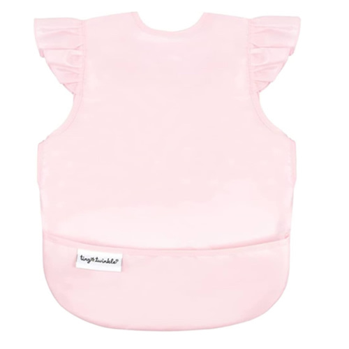 Tiny Twinkle Mess Proof Baby Bib for Girls | Waterproof Toddler Bib for Eating | Baby Apron for Feeding | Machine Washable | Perfect Shower Gift (Rose, 6–24M)