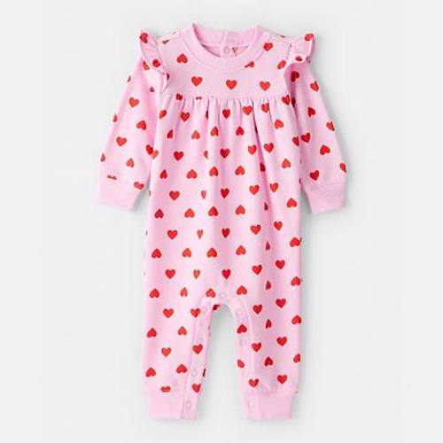 Baby Girl Carter's DayDream Fleece Heart Long Sleeve Jumpsuit