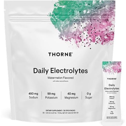 THORNE Daily Electrolytes, Electrolyte Powder Drink Mix, 30 Stick Packs