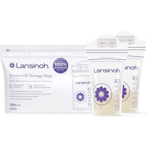 Lansinoh Breastmilk Storage Bags, 6 Ounce, 120 Count