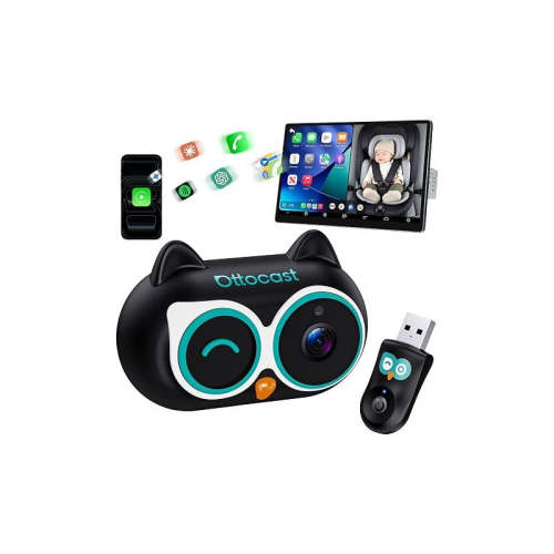 OTTOCAST Cabin Care Car Adapter with Baby Car Camera, Wireless CarPlay Display on CarScreen 2026, Plug-and-Play 1080P HD Rear Seat Baby Monitor