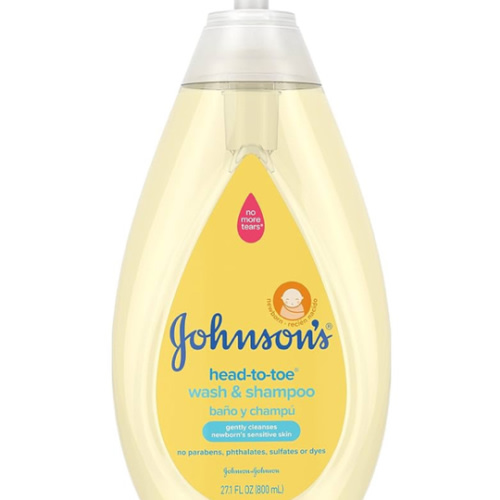 Johnson's Head-to-Toe Gentle Tear-Free Baby & Newborn Wash & Shampoo, Sulfate-, Paraben- Phthalate- & Dye-Free, Hypoallergenic Wash for Sensitive Skin & Hair, 27.1 fl. Oz