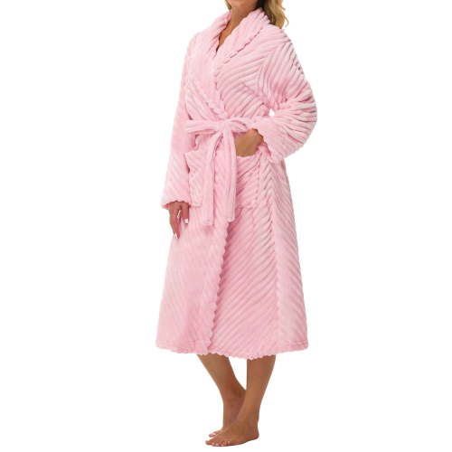 MOSHU Premium Robes for Women Super Soft Cozy Fleece Womens Robe Plush Long Bathrobe with Pockets