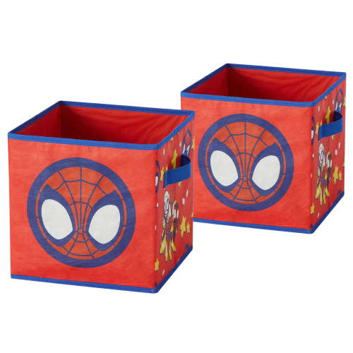 Spiderman Kids' 2-Pack Printed Toy Storage Cubes, 10" x 10"
